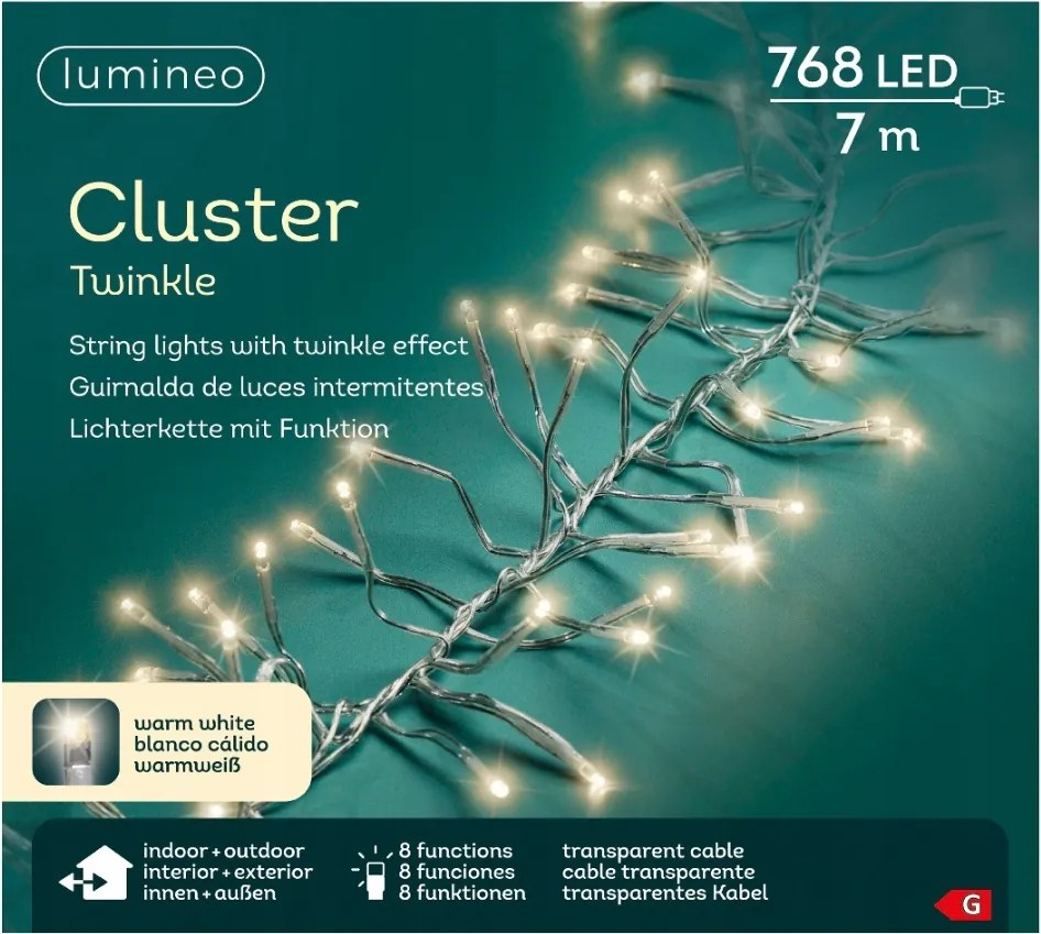 768 LED-es kültéri/beltéri lámpa Meleg fehér 7m programozóval