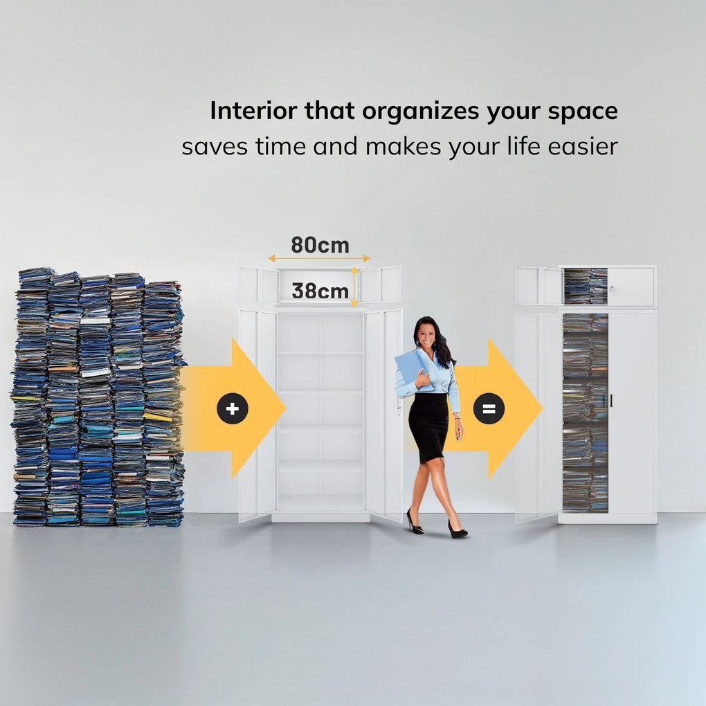 Felső szekrényfeltét EWA Compact 800 x 380 x 400 mm, fehér