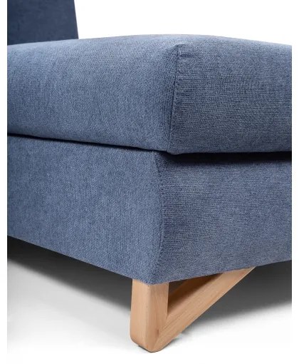 Ágyazható kárpitozott L-alakú sarok ülőgarnitúra tárolóhellyel AVESTA, jobbos, kék