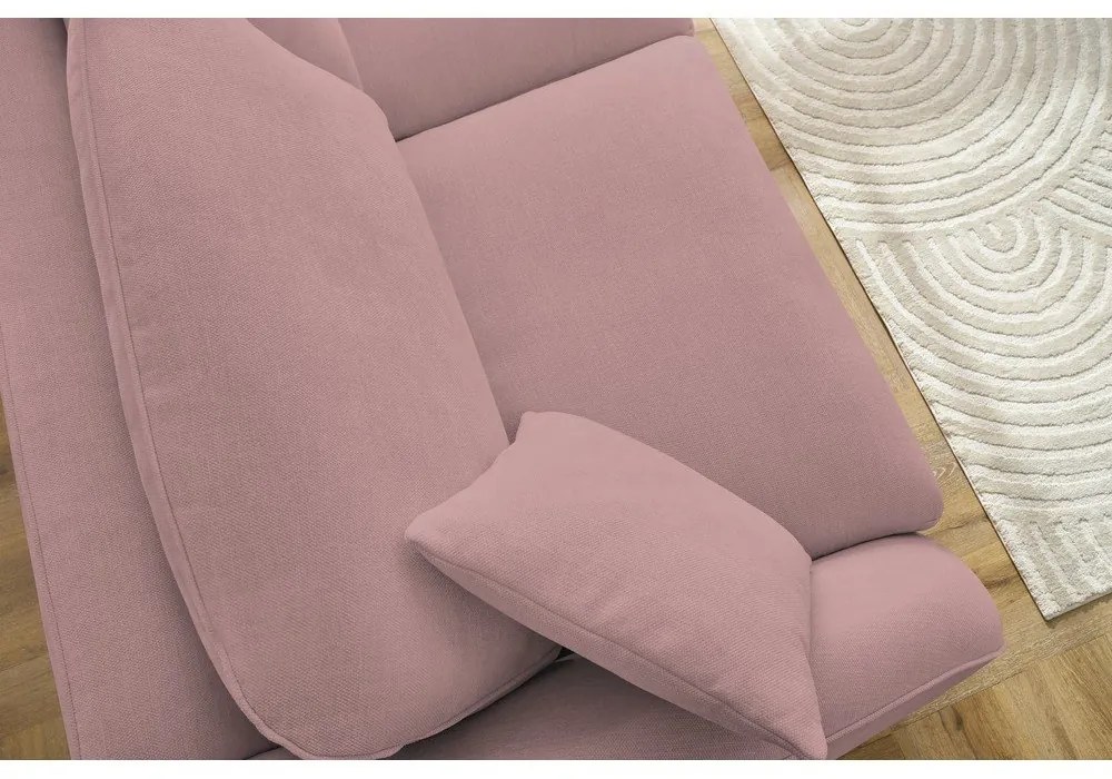 Világos rózsaszín kinyitható kanapé 235 cm Cezanne – Bobochic Paris