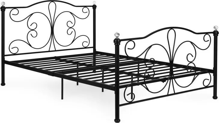 Modern fém ágy stabil vázzal és magas fejtámlával Szélesség: 140 cm | Hossz: 200 cm