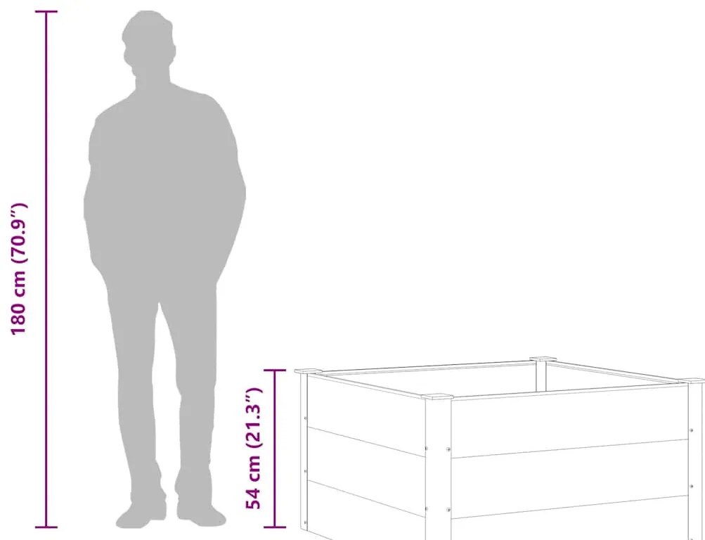 szürke WPC kerti magaságyás 100 x 100 x 54 cm