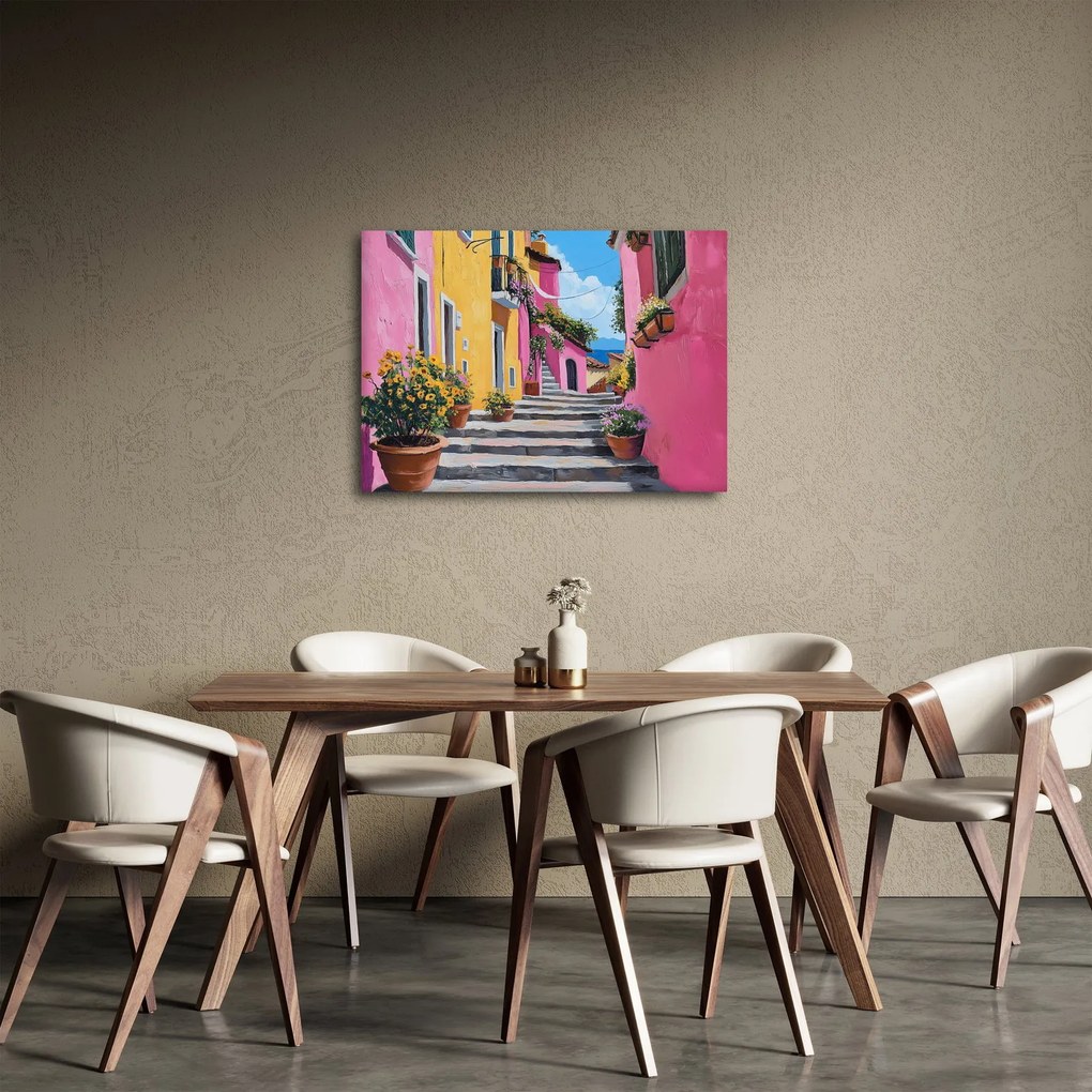Kép - Rózsaszín sikátor (70x50 cm)