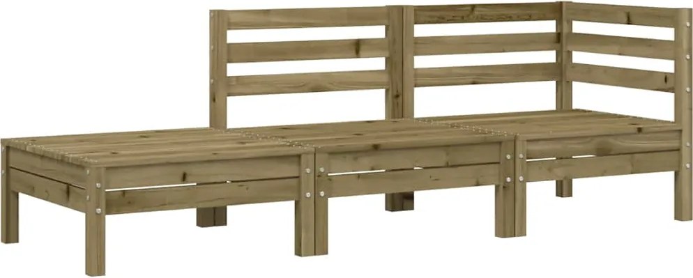 vidaXL háromszemélyes impregnált fenyőfa kerti kanapé