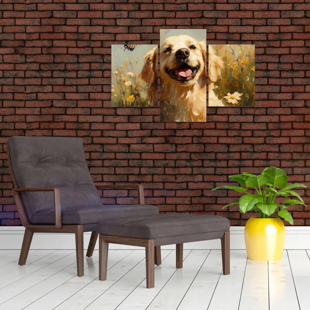 Kép - Boldog kutyus (90x60 cm)