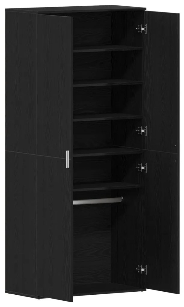 vidaXL Cipőszekrény polcokkal Fekete tölgy 80 x 39 x 178 cm Faanyag