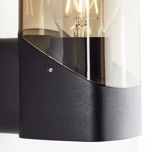 Brilliant - Kültéri fali lámpa MINOU 1xE27/10W/230V IP44 fekete/füstös