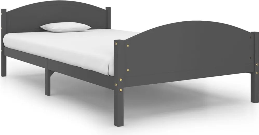 vidaXL sötétszürke tömör fenyőfa ágykeret matrac nélkül 120x200 cm