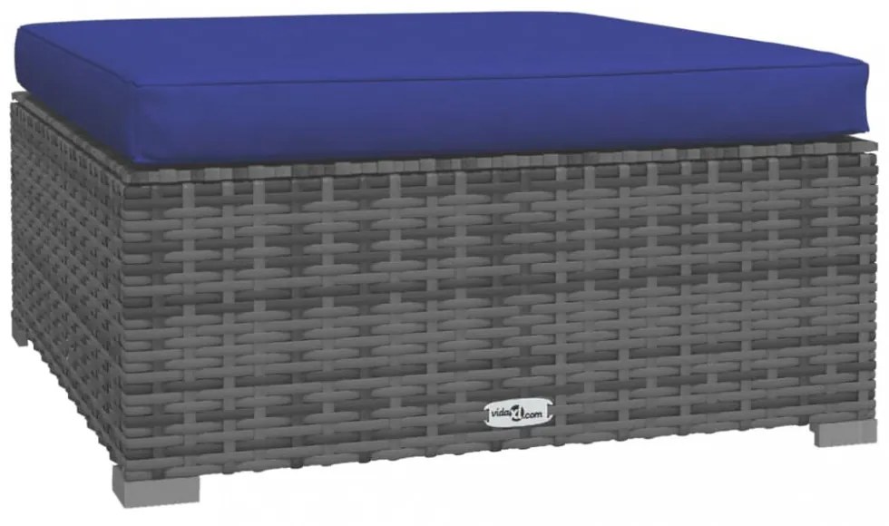 vidaXL 4 részes szürke polyrattan kerti ülőgarnitúra párnákkal