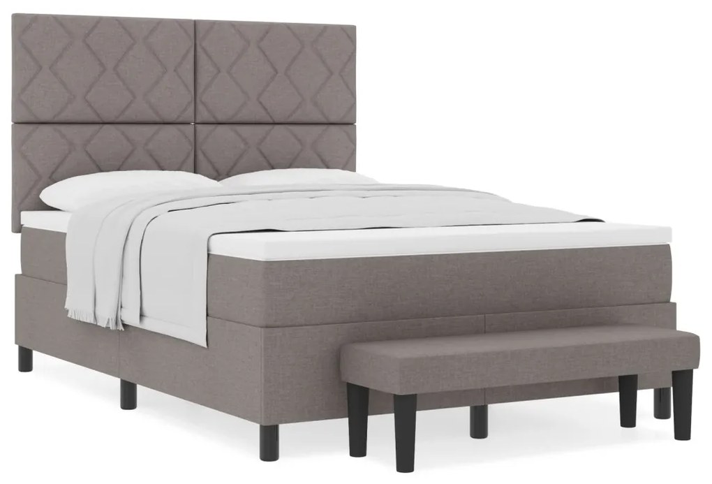 Boxspring Ágy Matraccal és Pad Taupe 140x200 cm Szövet