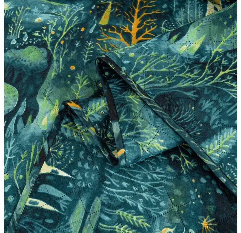 Ágytakaró mintával NEON FOREST, színes Méret: 170 x 210 cm