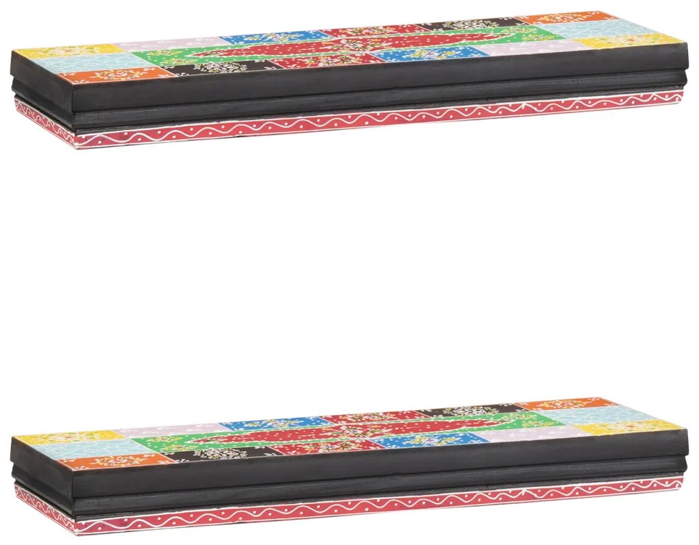 Falipolc 2 db 60x20x6 cm Masszív Mangófából