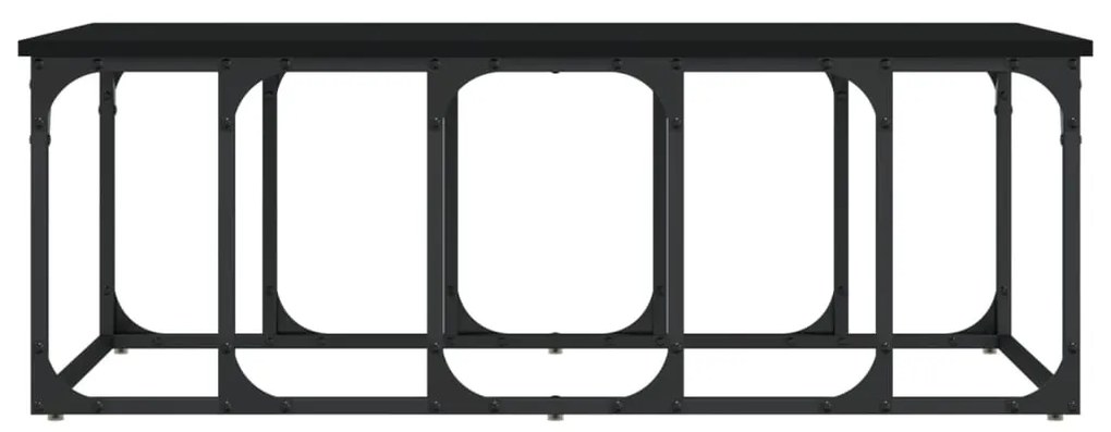 Fekete szerelt fa dohányzóasztal 100 x 50 x 35,5 cm