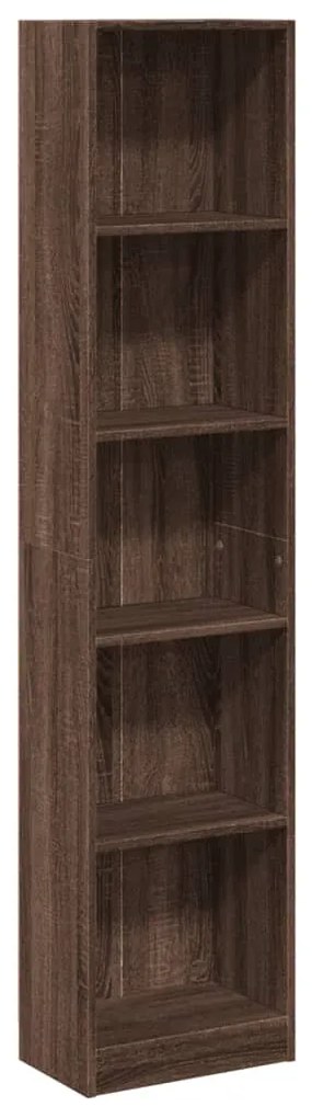 barna tölgy színű szerelt fa könyvszekrény 40 x 24 x 176 cm