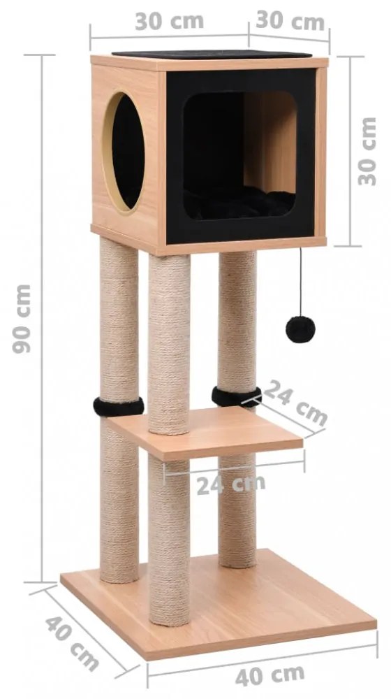 vidaXL macskabútor szizál kaparófákkal 90 cm