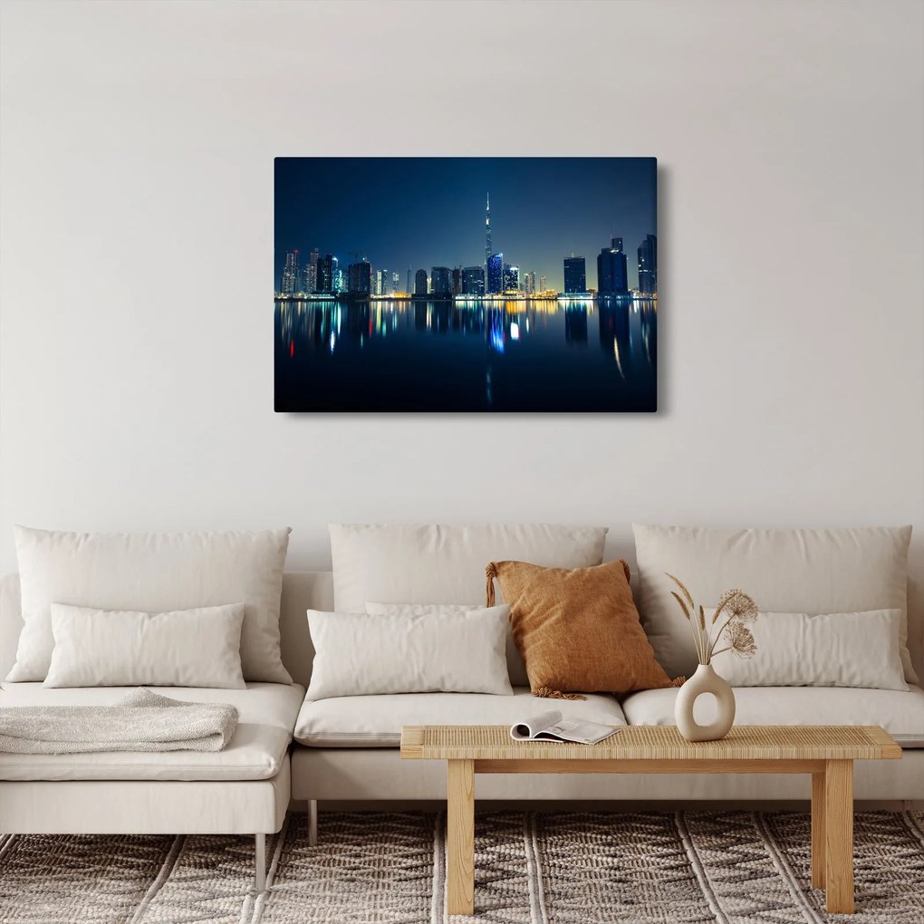 Éjszakai város képe (90x60 cm)