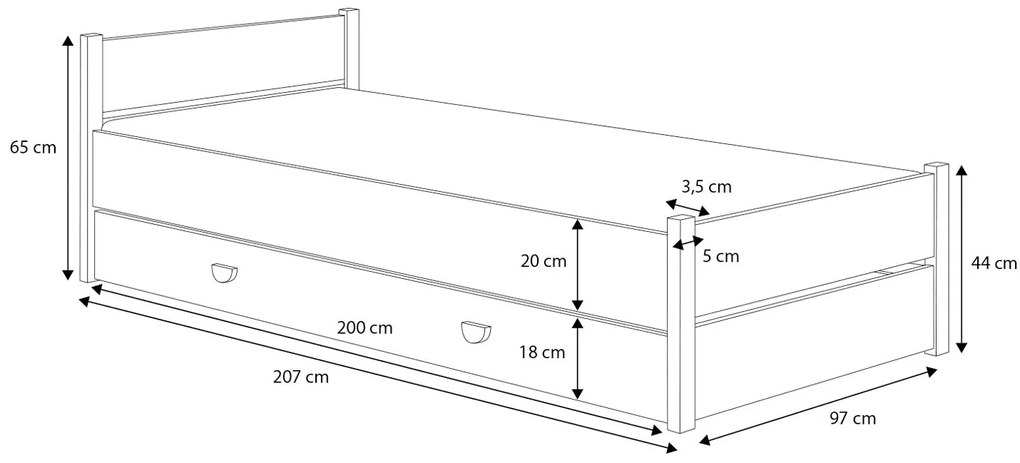 Gyerekágy 200x90 cm. Akció -18%. 1052341