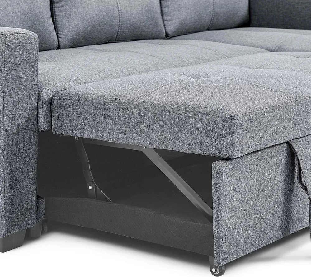 Catini PORTIVA univerzális sarokkanapé tárolóval és USB-csatlakozóval, szürke