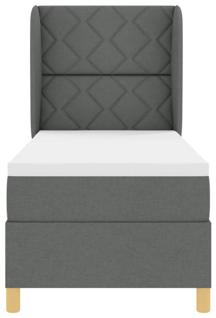 Boxspring Ágy Matracokkal Sötét Szürke 80x200 cm Szövet