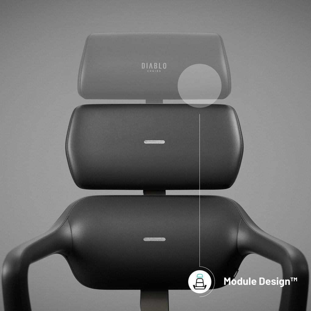Irodai szék fekete, műbőr: Diablo V-Modular