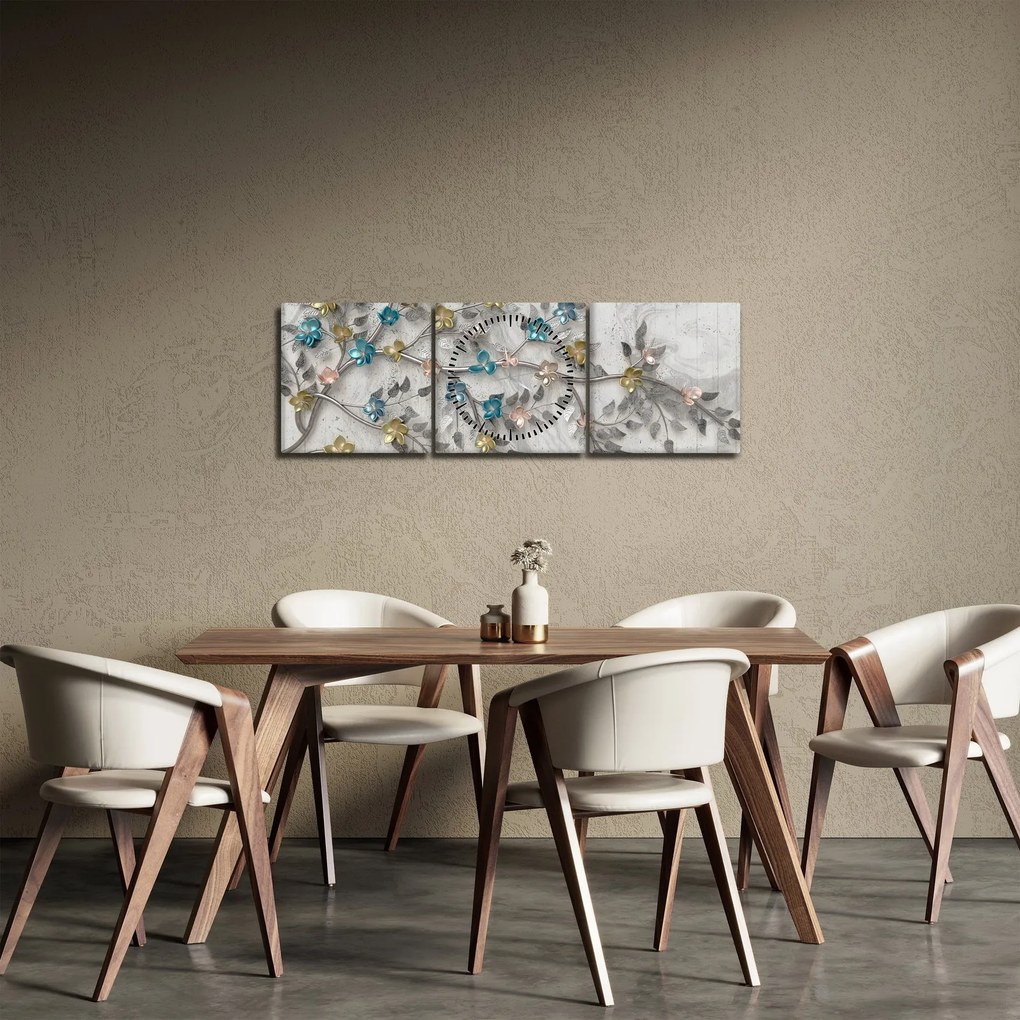 Kép - Az ágon - absztrakt (órával) (90x30 cm)