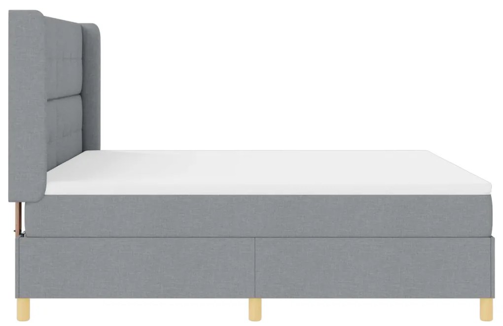 Boxspring Ágy Matrac Milyen Világosszürke 180x200 cm Szövet