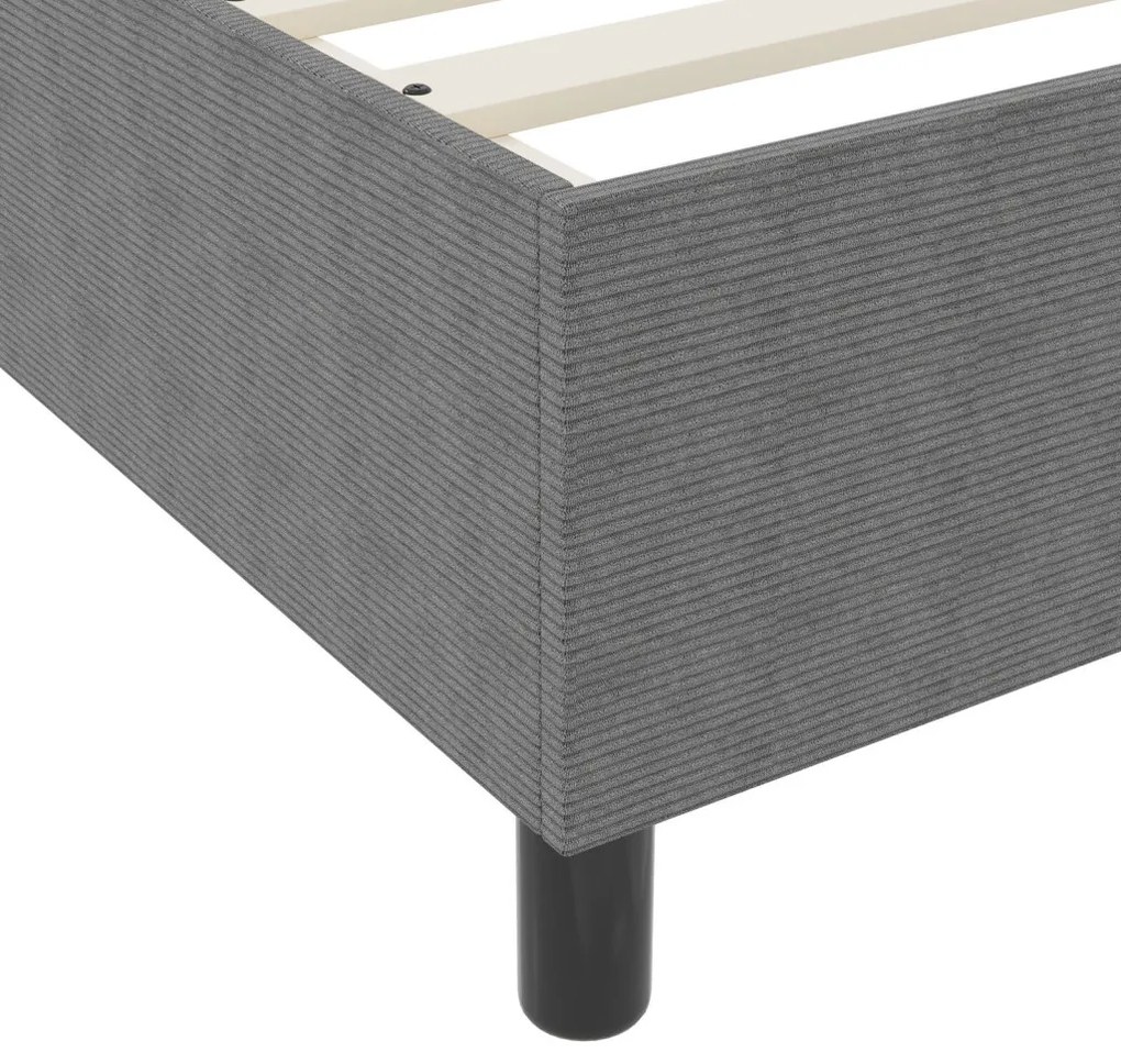 Boxspring Ágy Világosszürke 160x200 cm Corduroy Szövet