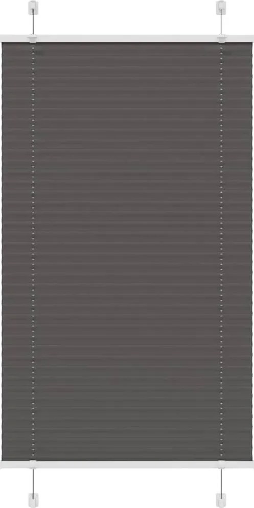 vidaXL pliszírozott redőny fekete 80x100 cm szövetszélesség 79,4 cm