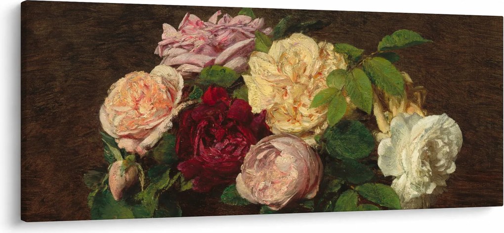 Kép - Henri Fantin-Latour, Roses de Nice on a Table, reprodukciók (120x50 cm)