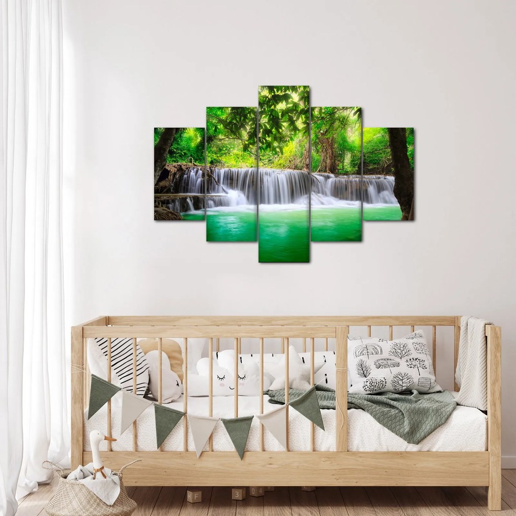 Kép egy vízesésről Kanchanaburiban, Thaiföldön (150x105 cm)