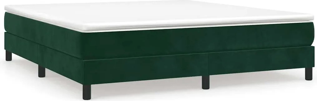 vidaXL sötétzöld bársony rugós ágykeret 160x200 cm
