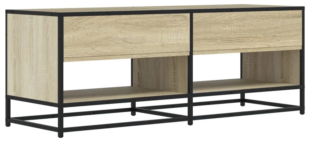 sonoma tölgy színű szerelt fa és fém TV-szekrény 120,5x40x46 cm