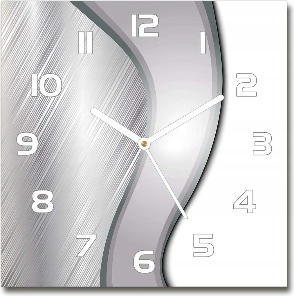 Négyzet alakú üveg falióra Fém absztrakt 30x30