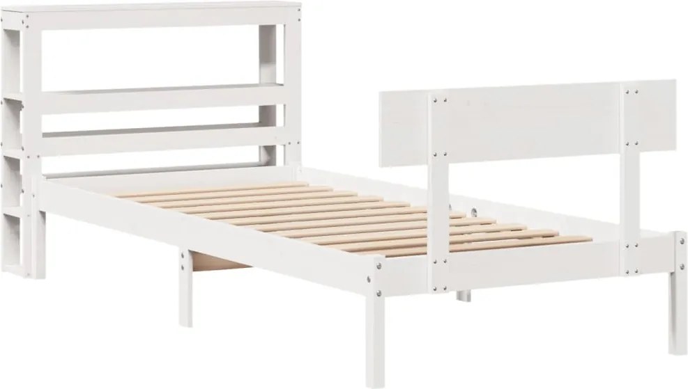 vidaXL fehér tömör fenyőfa ágy matrac nélkül 90 x 200 cm