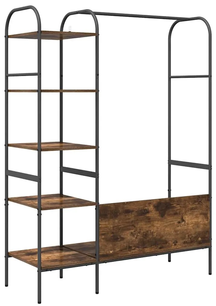 vidaXL Ruhafogó polcokkal Barna Tölgy 120 x 44 x 160 cm Faanyag