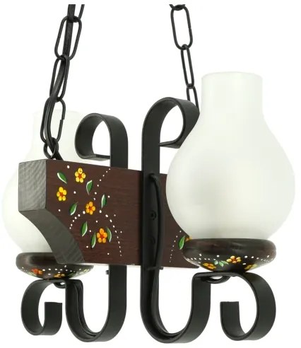 Brilagi - Láncos csillár QUEEN 2xE14/40W/230V bükk/wenge