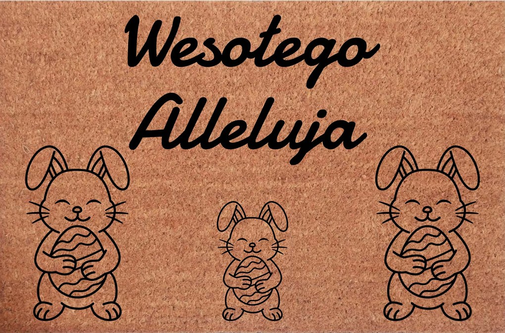 Lábtörlő az ajtóhoz Húsvéti nyuszik húsvéti tojásokkal