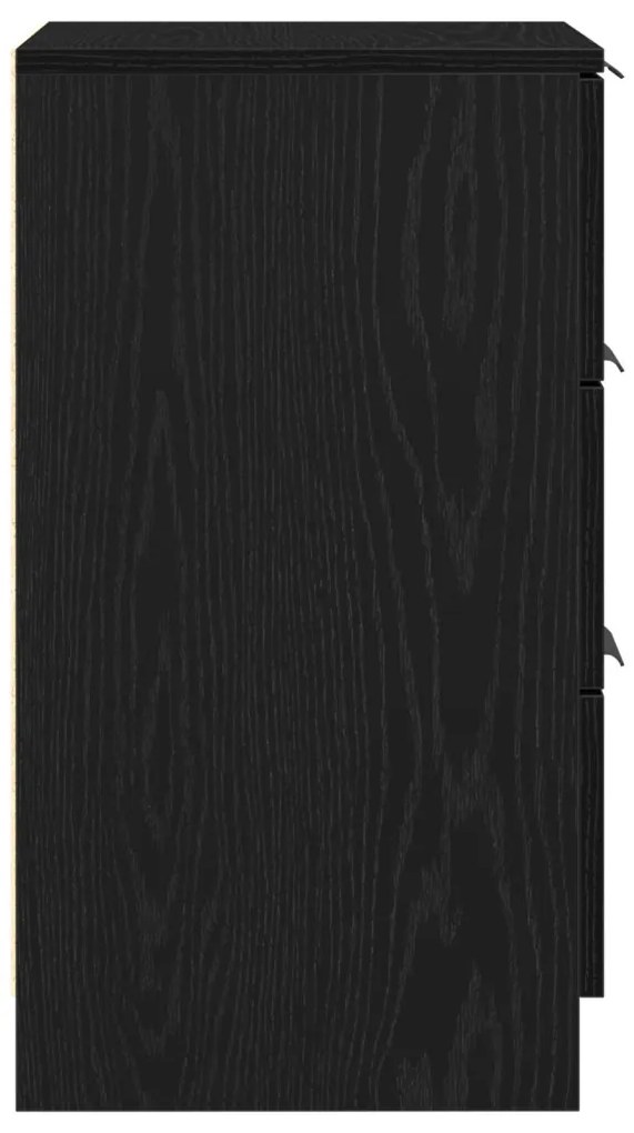 Éjjeli asztalok 2 darab Fekete tölgy 40x65x65 cm Szerelt fából készült