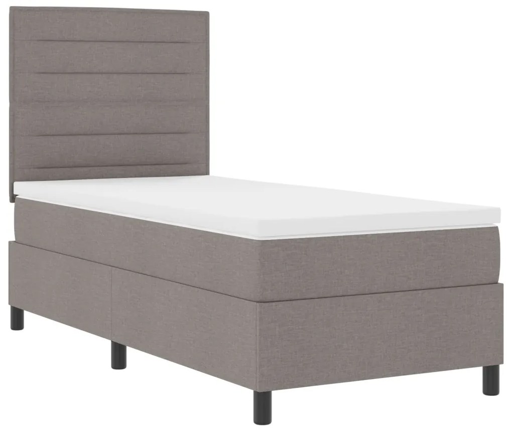 Box Spring Ágy Matraccal Bézs 80x200 cm Szövet