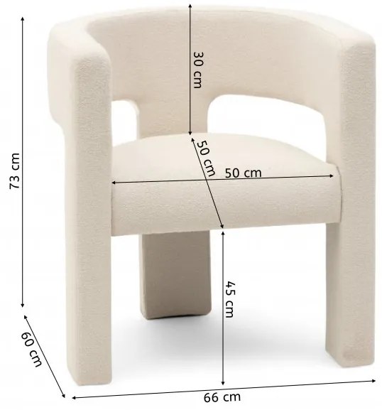Világos bézs design kialakítású fotel ALPAH LOOP