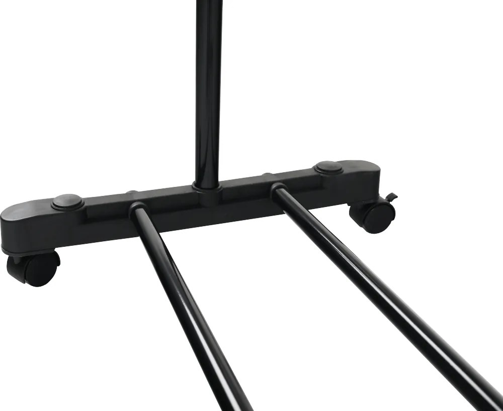 Görgős ruhaálvány, rozsdamentes fém/fekte műanyag, DOLFO NEW