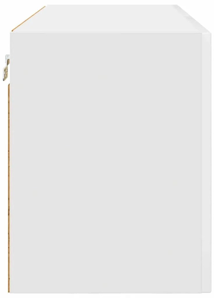 Fali konyhaszekrény Magas Fényű Fehér 80 x 31 x 40 cm Faanyag