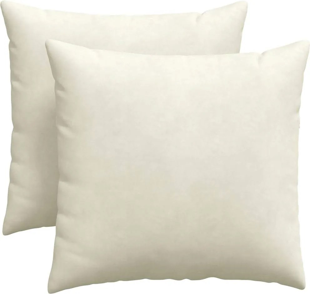 vidaXL Kanapé párnák 2 pcs Krém 45 x 45 cm Bársonyos szövet