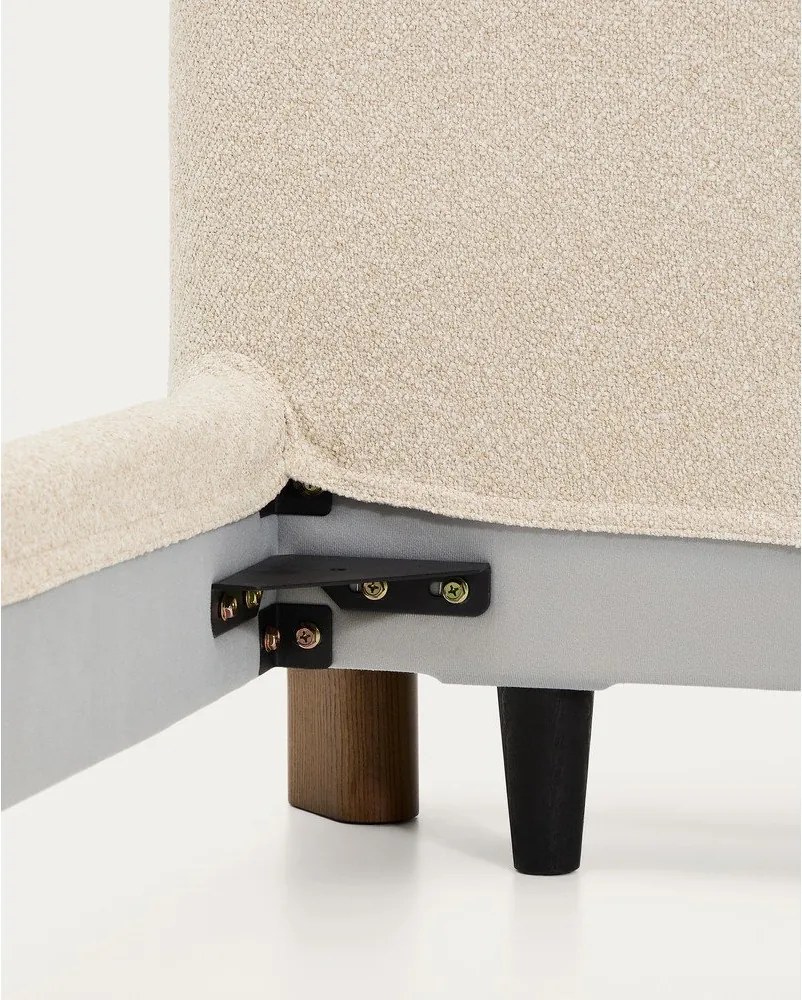 Bézs kárpitozott franciaágy ágyrács nélkül 160x200 cm Odina – Kave Home