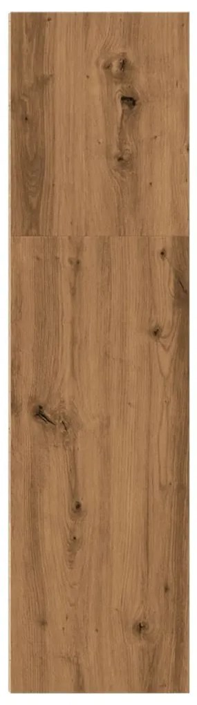 kézműves tölgy színű szerelt fa könyvespolc 40 x 30 x 114 cm
