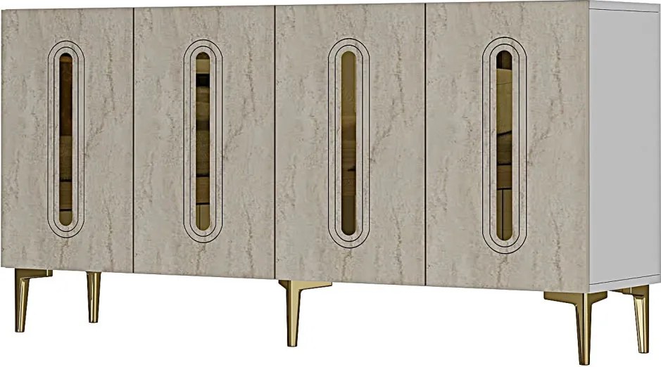 Rany 150 - White, Travertine, Gold