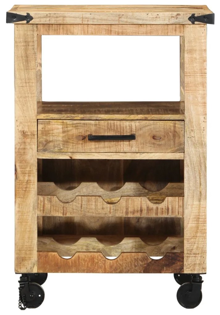 Konyhai Kocsi 55x40x80 cm Tömör Durva Fa Mangó