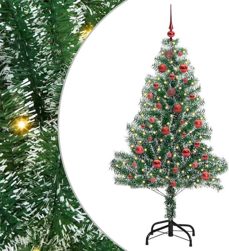 vidaXL Mű karácsonyi fa hóval borítva LED fényekkel 150 LED-del 150 cm