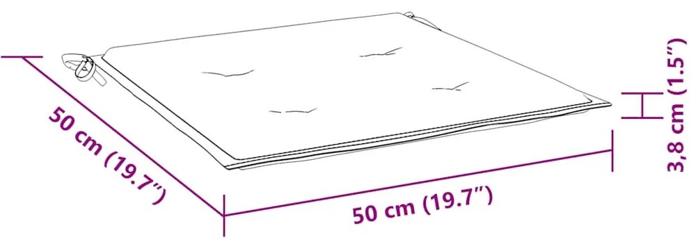 4 db fekete oxford szövet kerti székpárna 50x50x4 cm