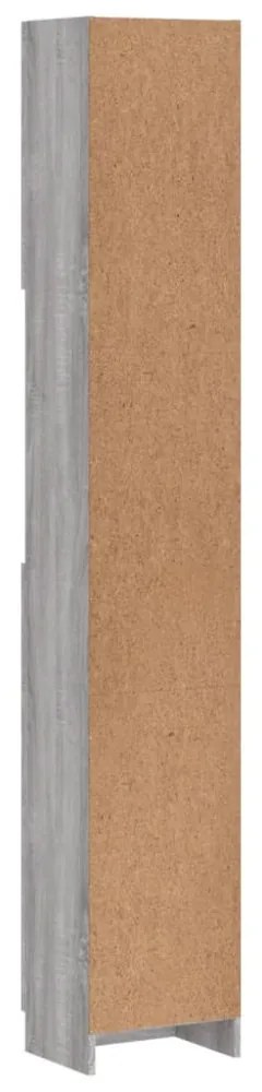 szürke sonoma szerelt fa fürdőszobaszekrény 32 x 25,5 x 190 cm